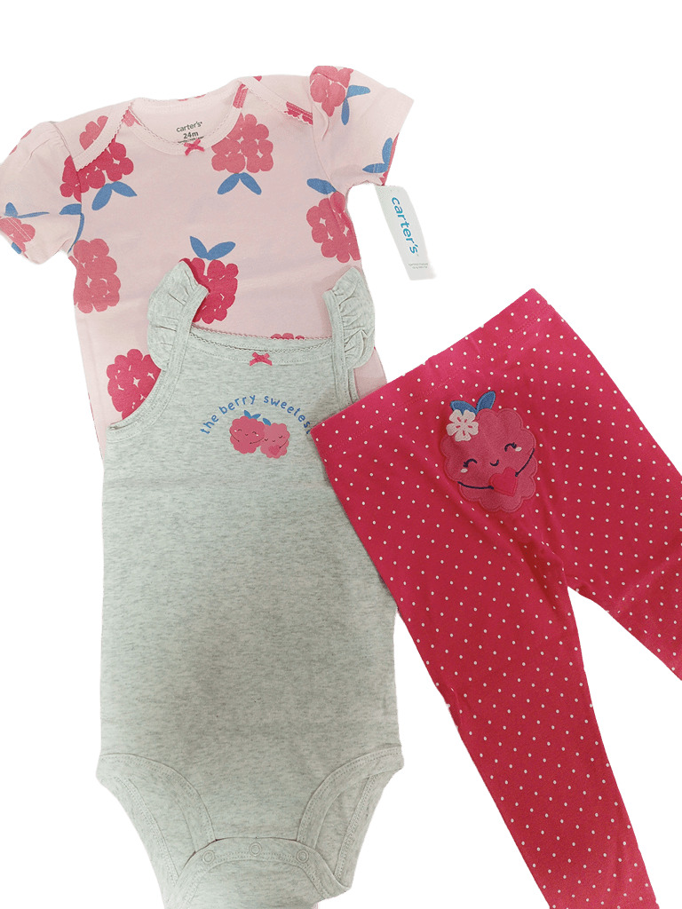 Conjunto Rosa Carters 3 Piezas