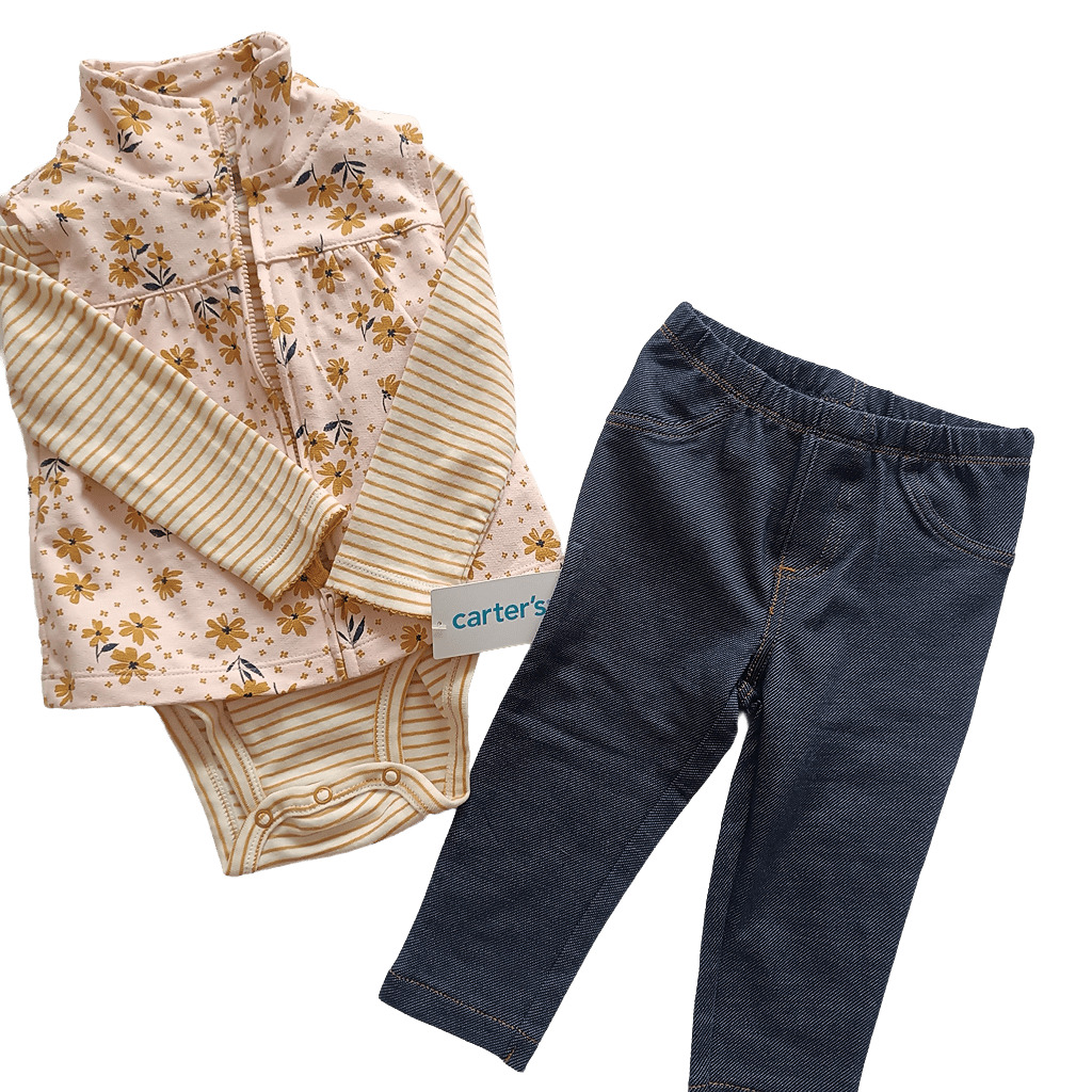 Conjunto Carters Niña Flores