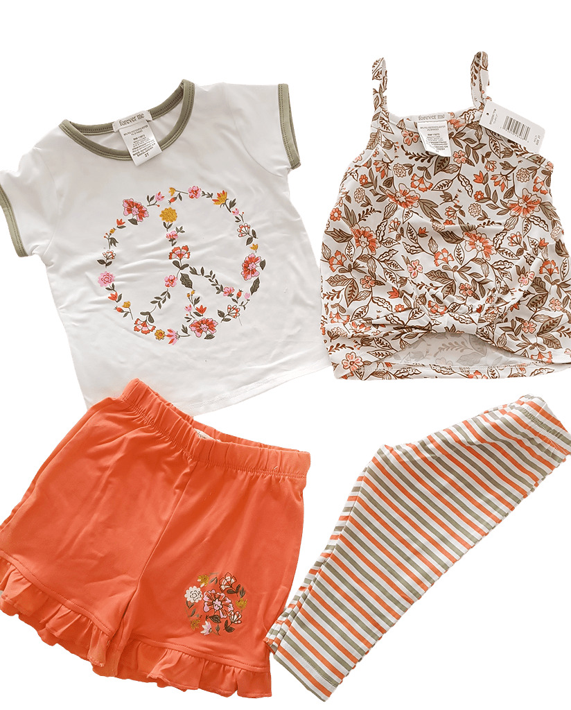 Conjunto Forever Naranja Y Verde